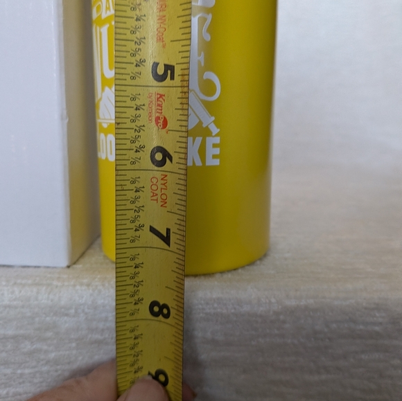 Metal Water Bottle 16oz Yellow Nurse Themed Black Flip Lid Never Used - Picture 8 of 8